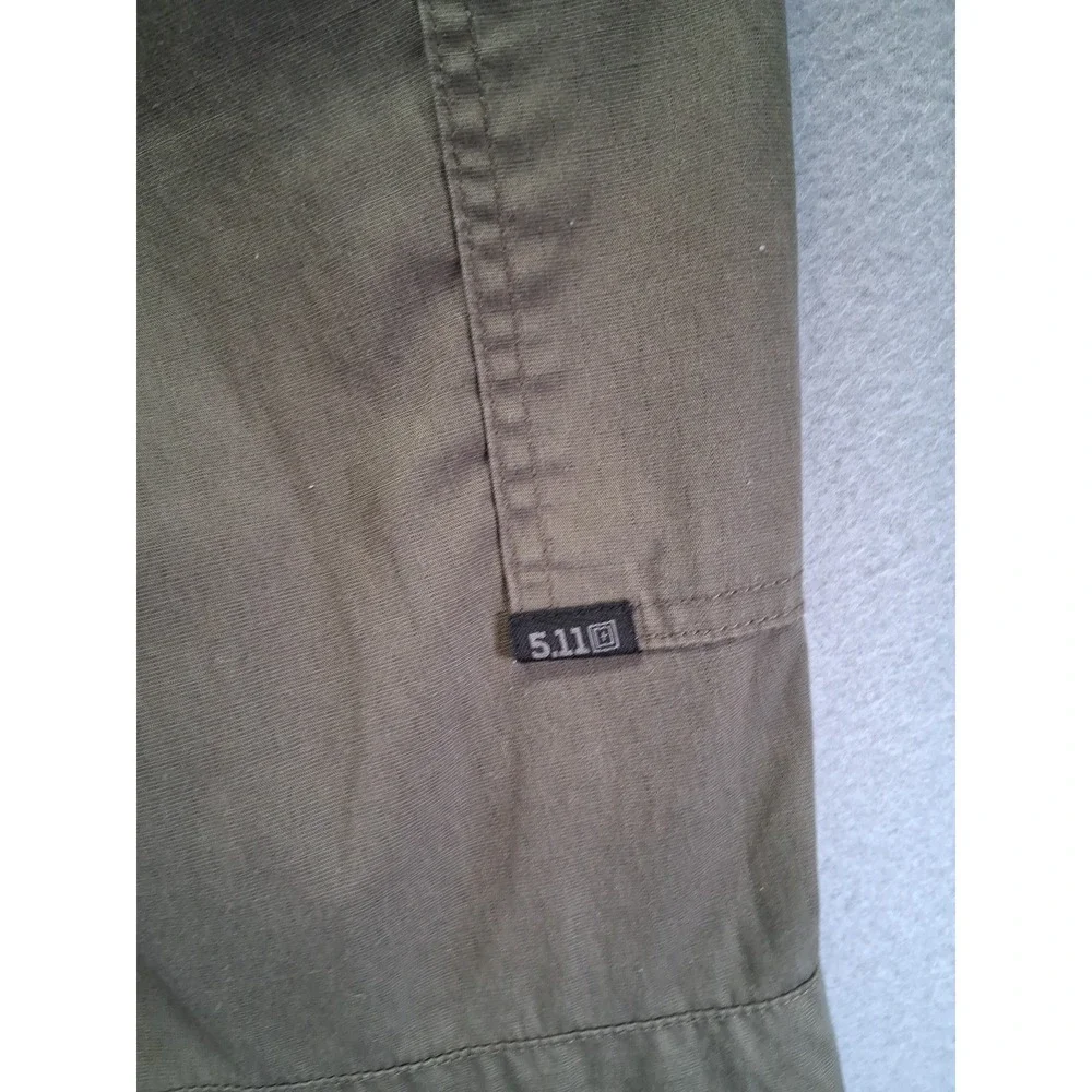 5.11 Tactical Pants Men's 36x34‎ Double Knee Cargo Elastic Waist Green - Picture 12 of 13